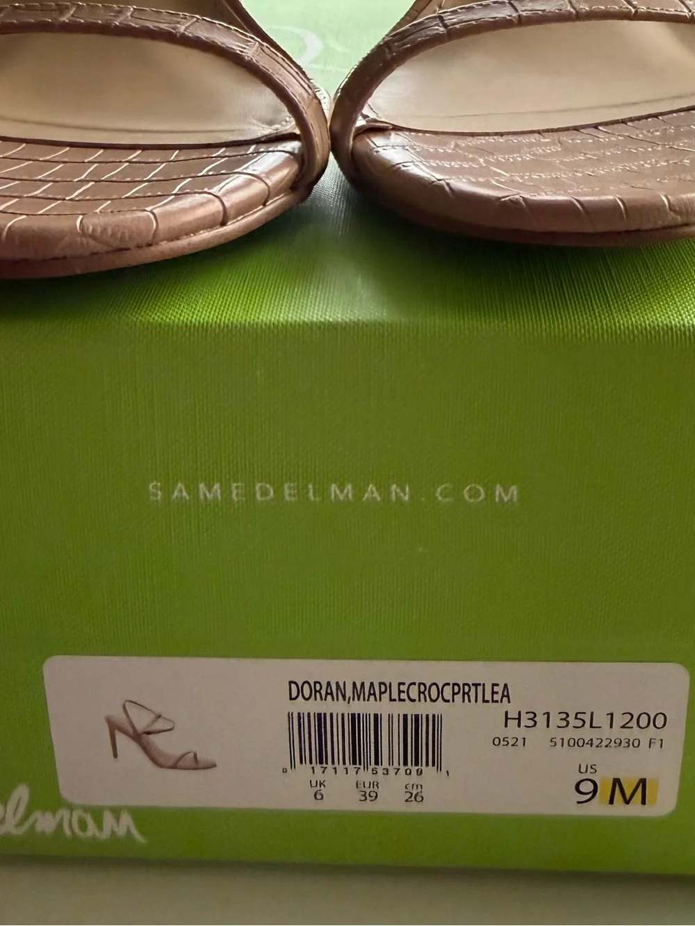 Sam Edelman Doran Croc Embossed Heeled Sandals Size 9